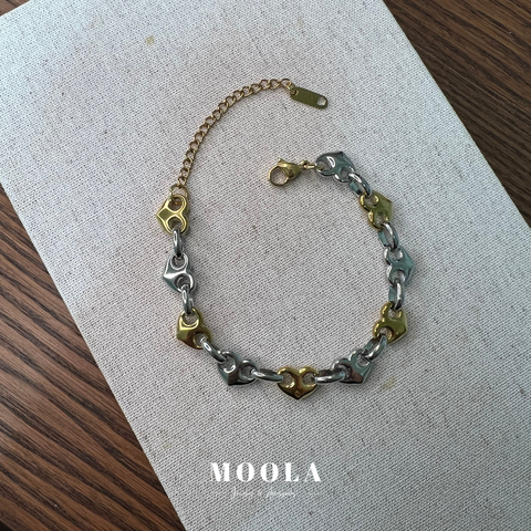 撞色愛心豬鼻手鍊1