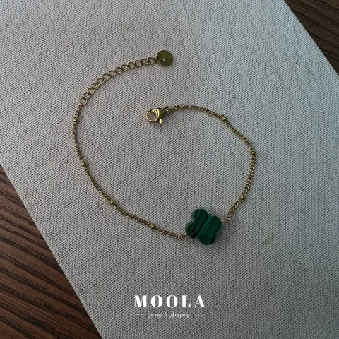 孔雀石幸運草手鍊1