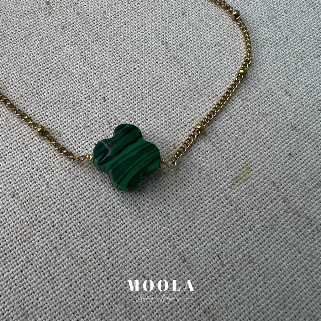 孔雀石幸運草手鍊2