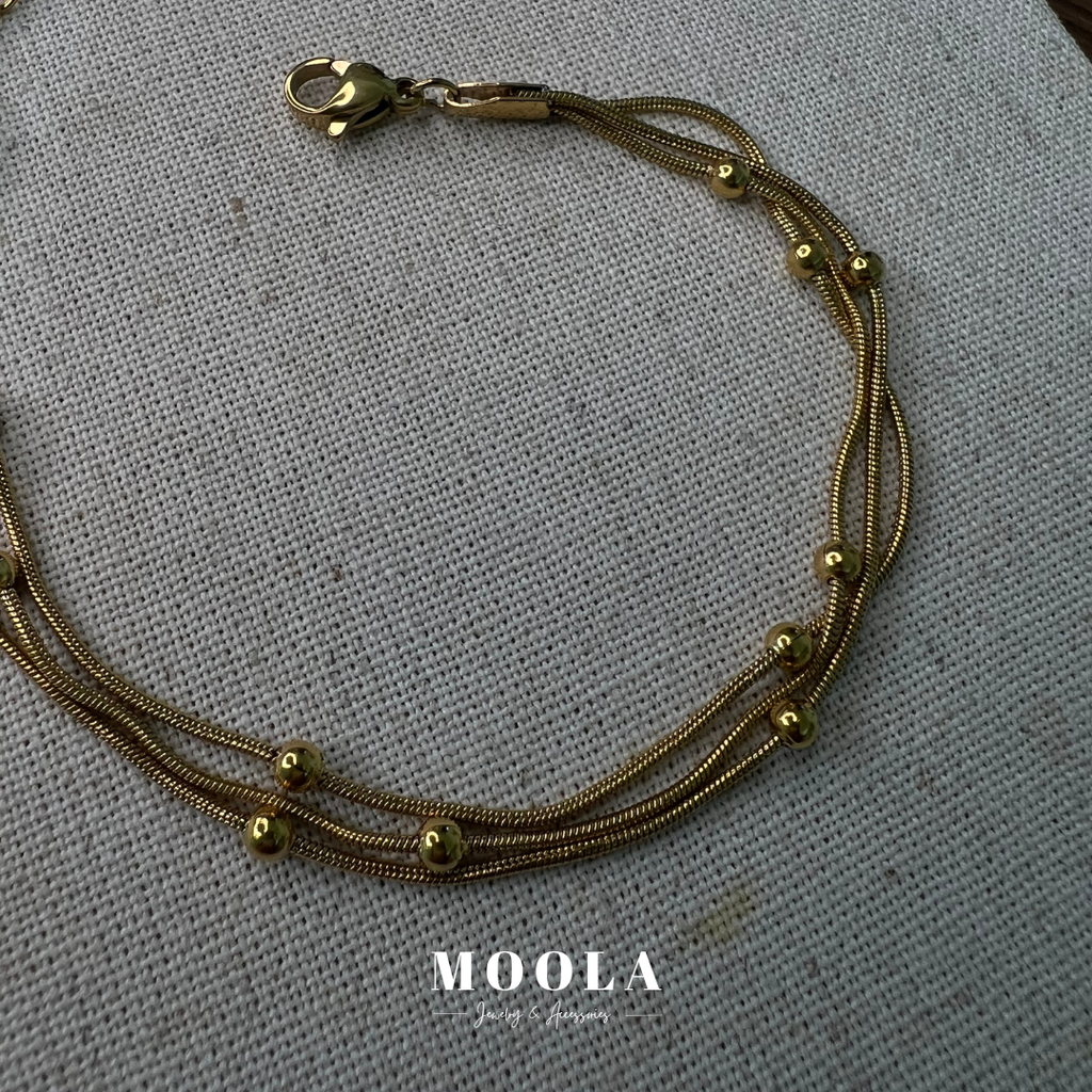 三珠串手鍊 金 2