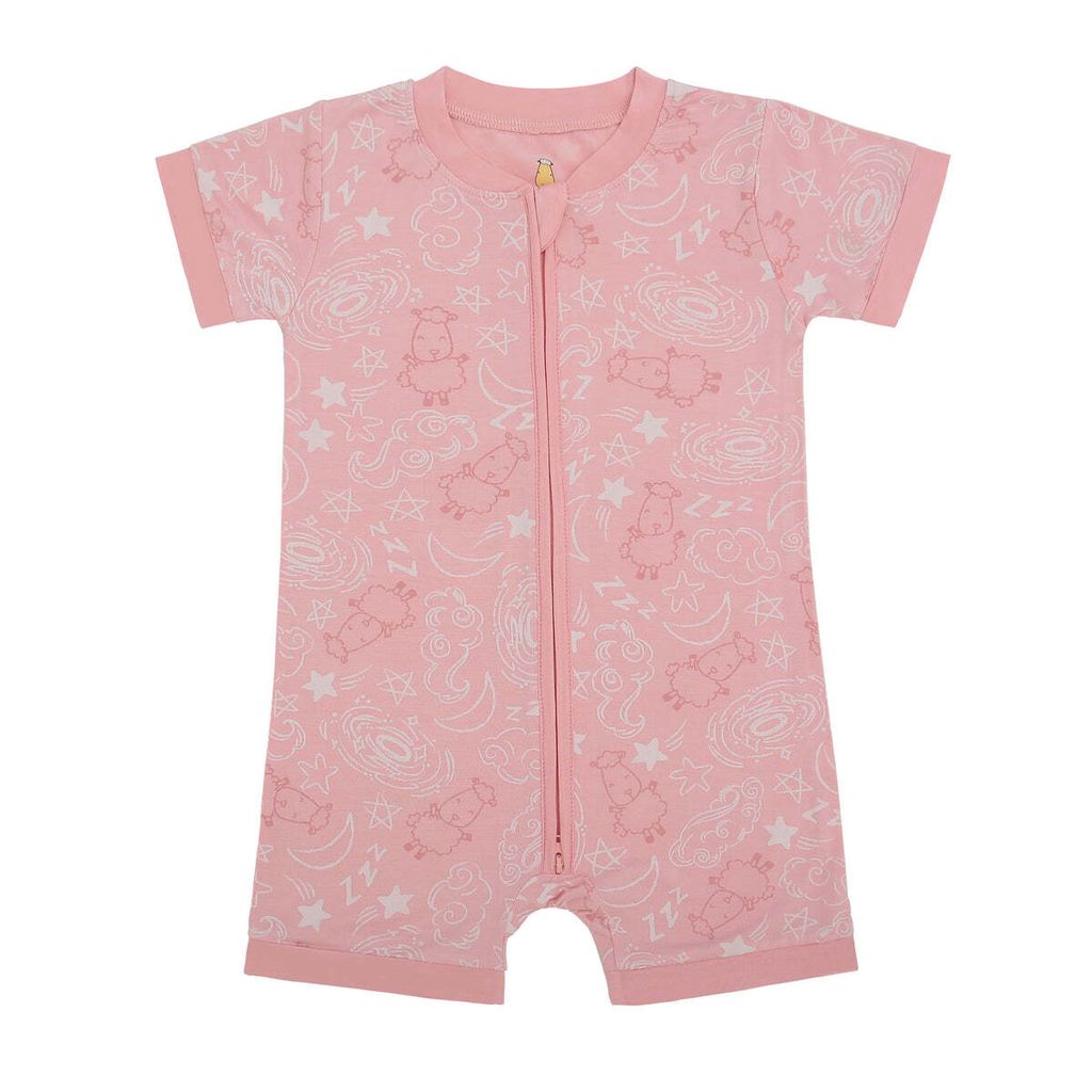 Pink-shortsleevesromper
