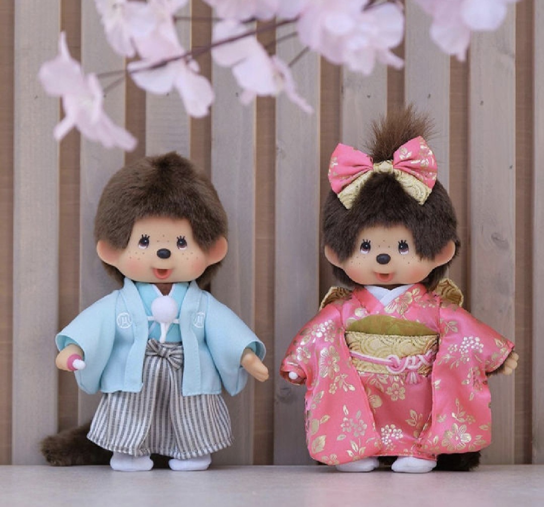 夢奇奇蒙奇奇Monchhichi 和服系列着物振袖和服公仔絨毛娃娃