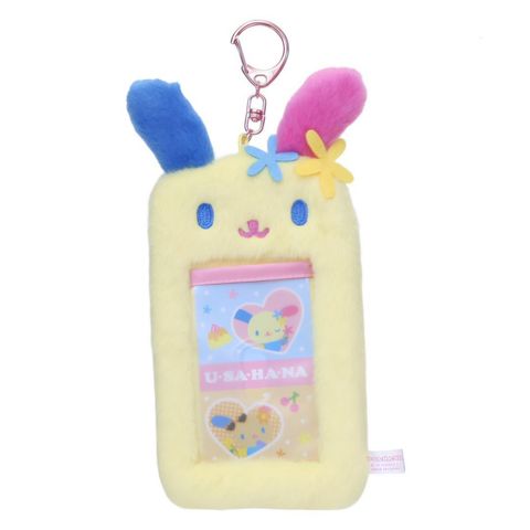 japan-sanrio-soft-plush-photo-holder-card-case-keychain-usahana-summer