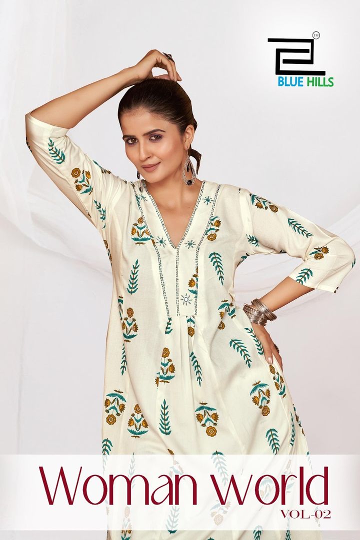 Woman World Vol 2 Blue Hills Kurti Pant Set (6)