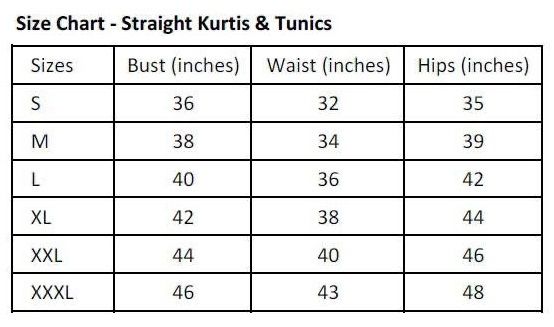 Size List Straight