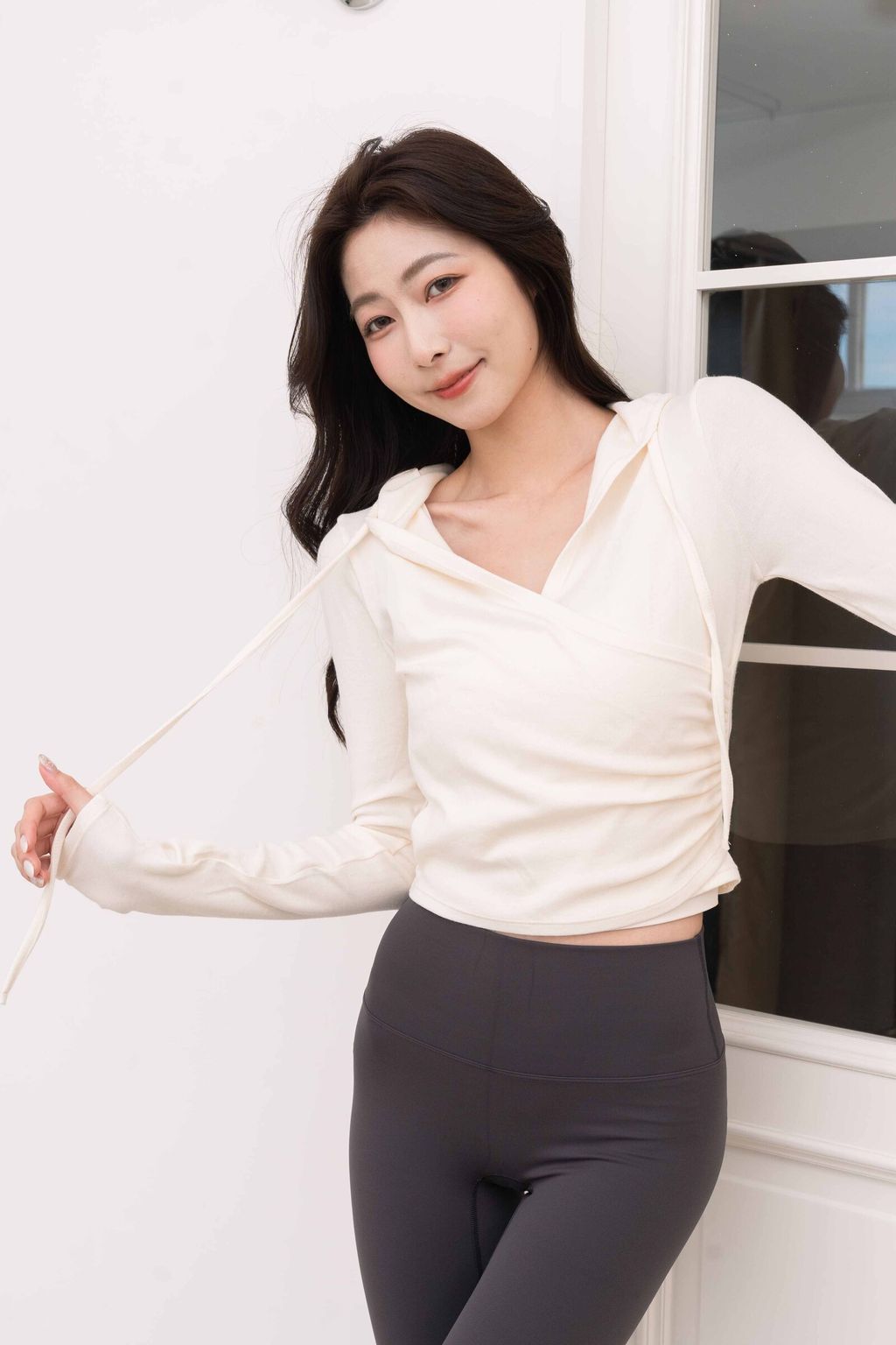 暖意棉柔連帽外搭上衣_奶霜白