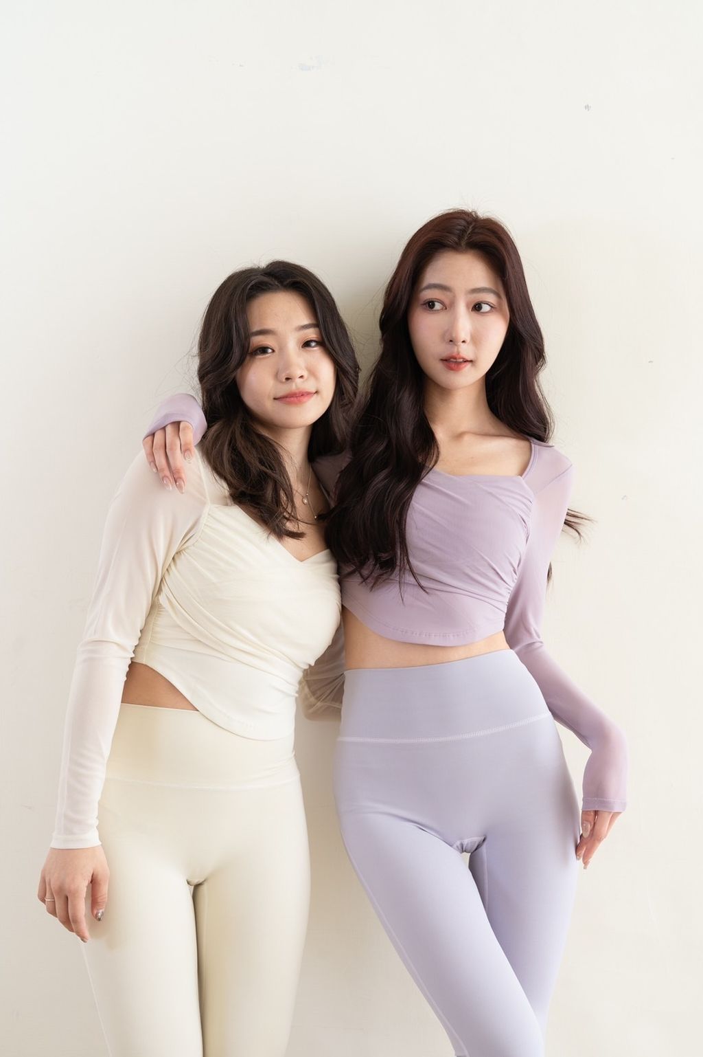 福袋_交叉網紗長袖瑜珈上衣