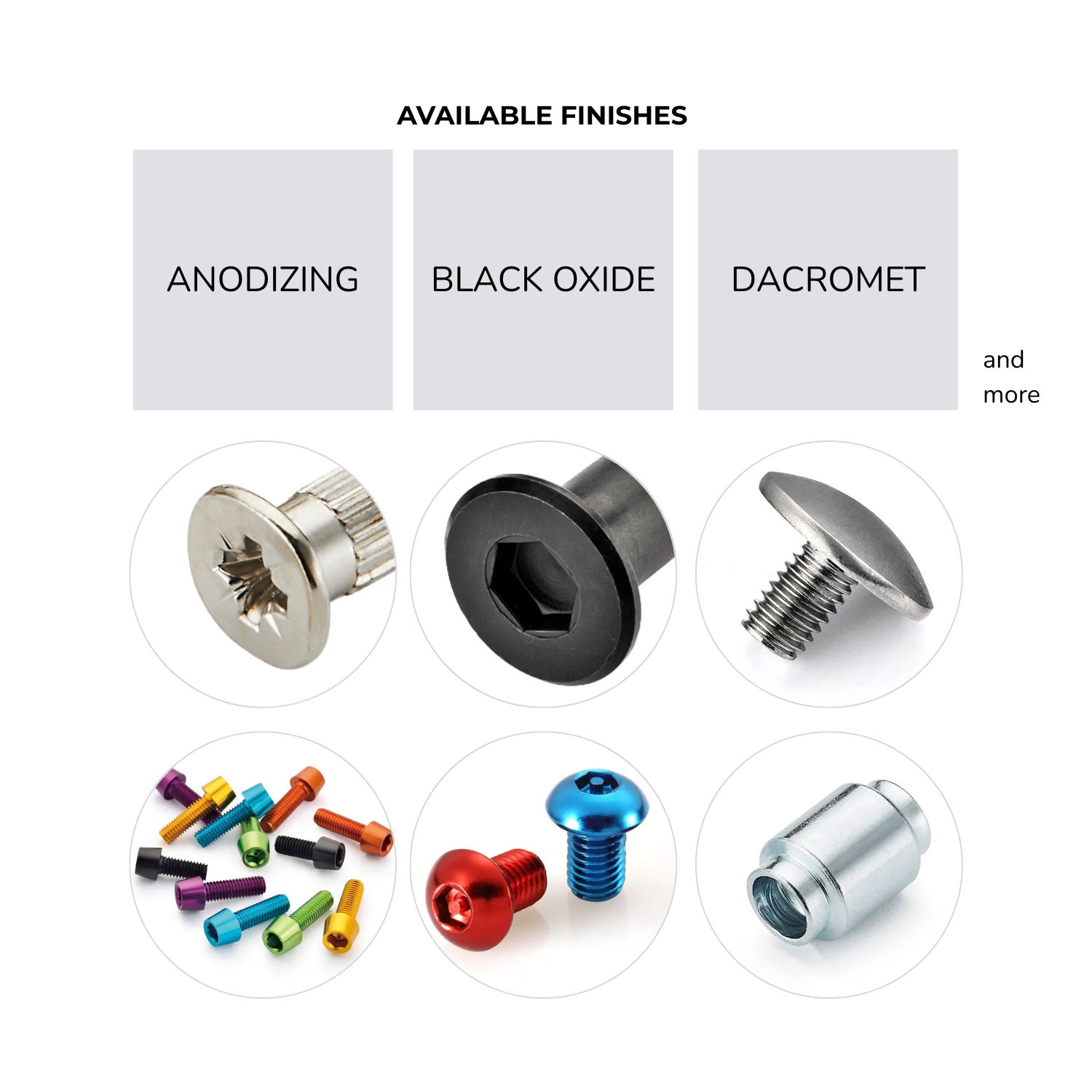 Available finishes aluminum alloys bike aluminum screws 