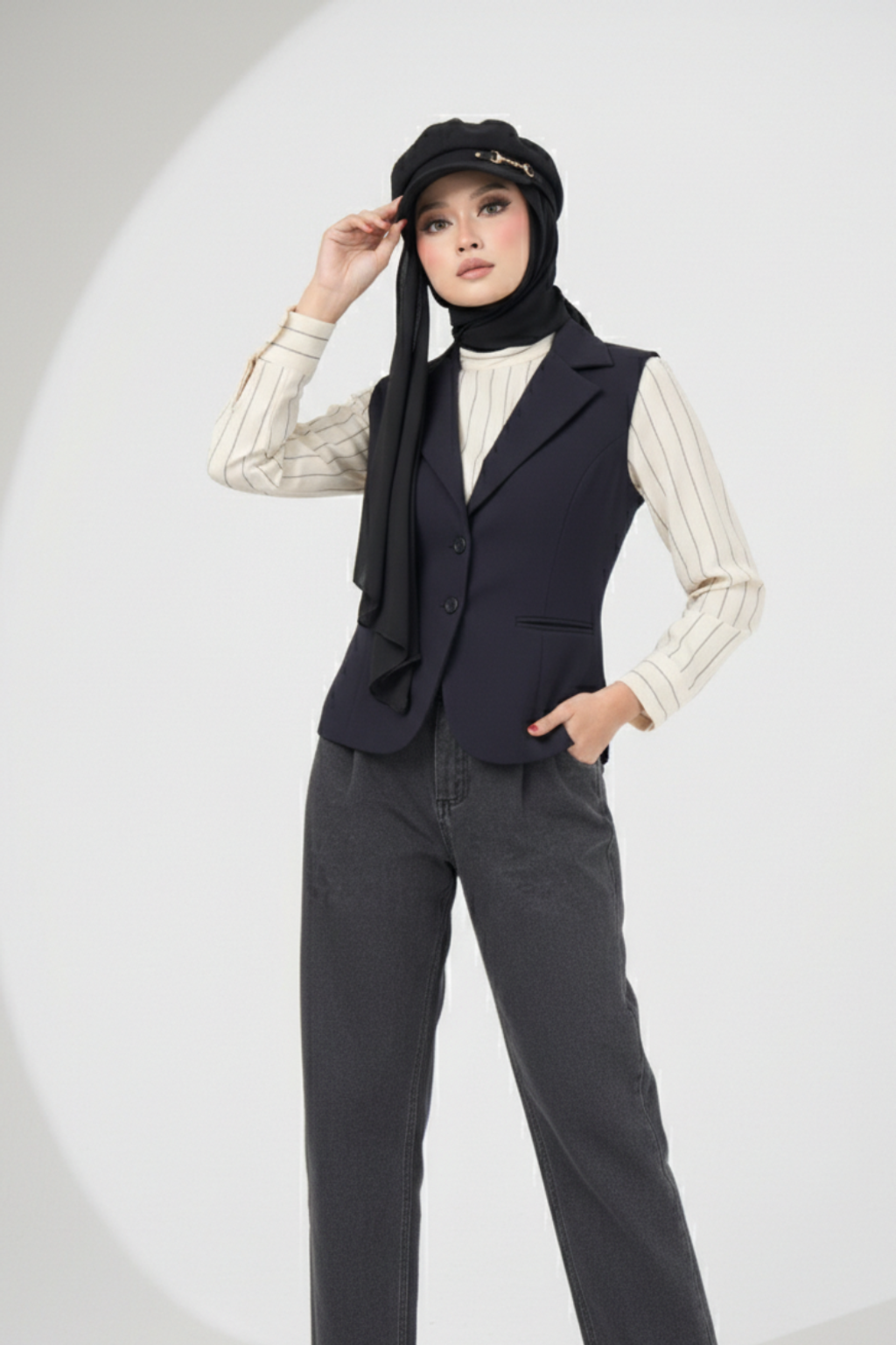 Calea Hijab Hat - Coal Black 4