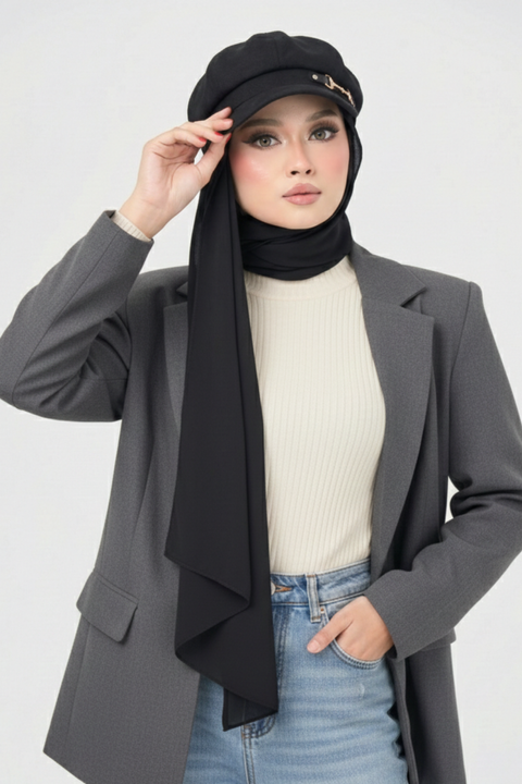 Calea Hijab Hat - Coal Black 1