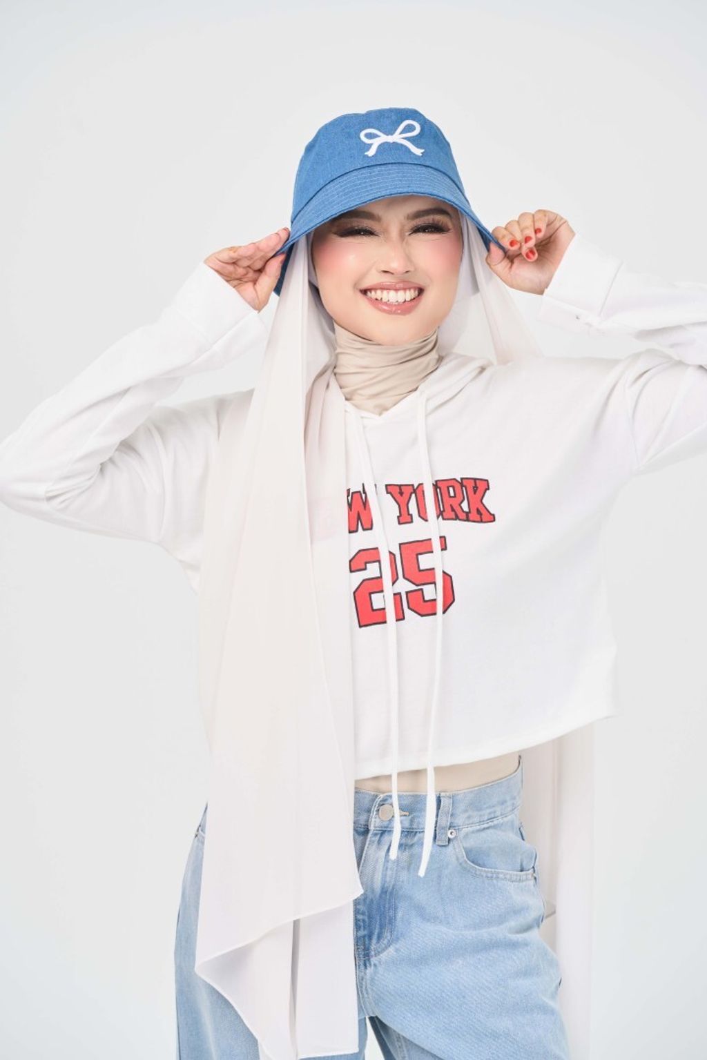 1.1 Denimea Hijab Hat - Ivory