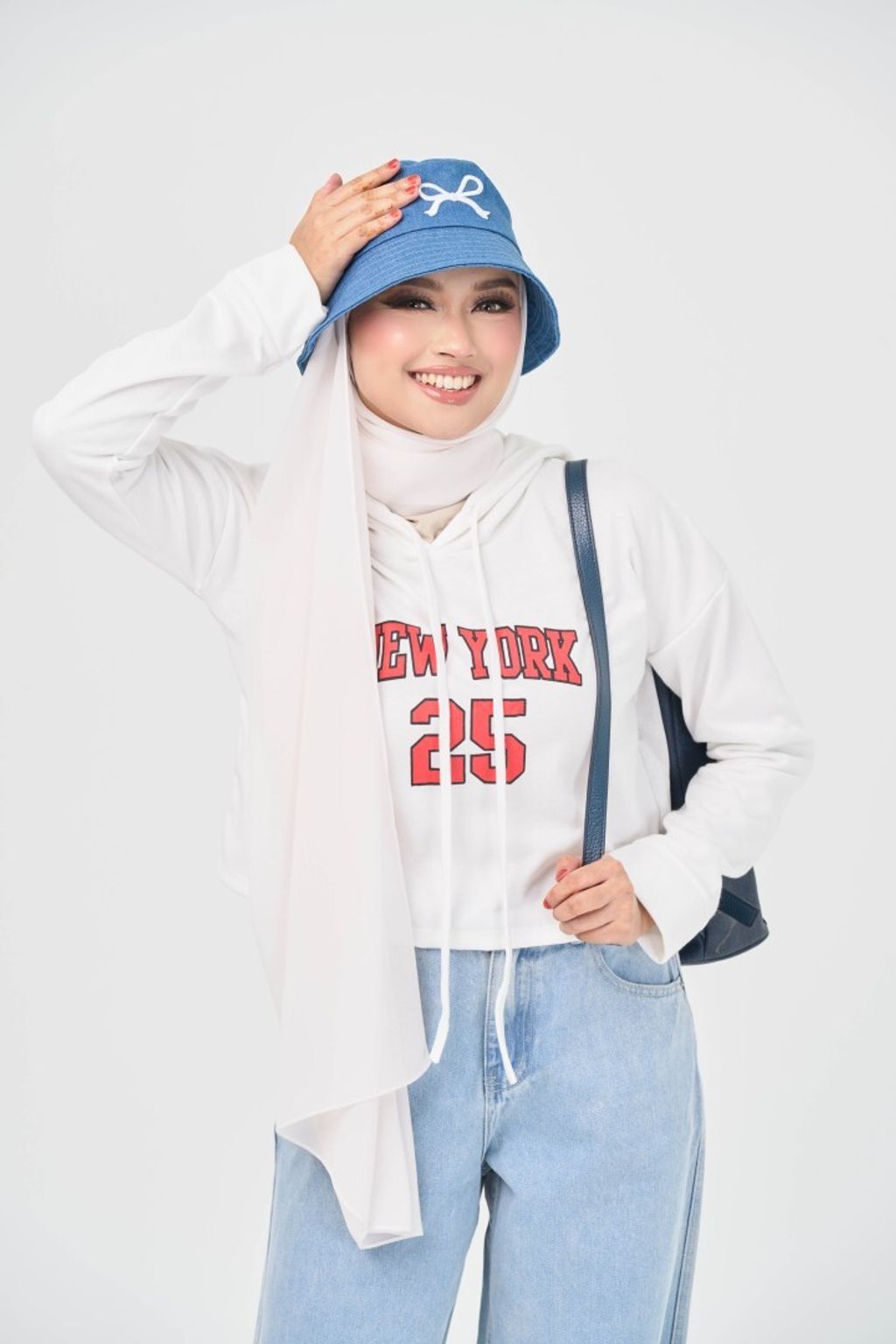 1.2 Denimea Hijab Hat - Ivory