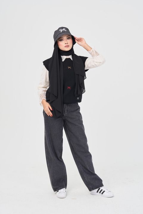 4.1 Denimea Hijab Hat - Noir