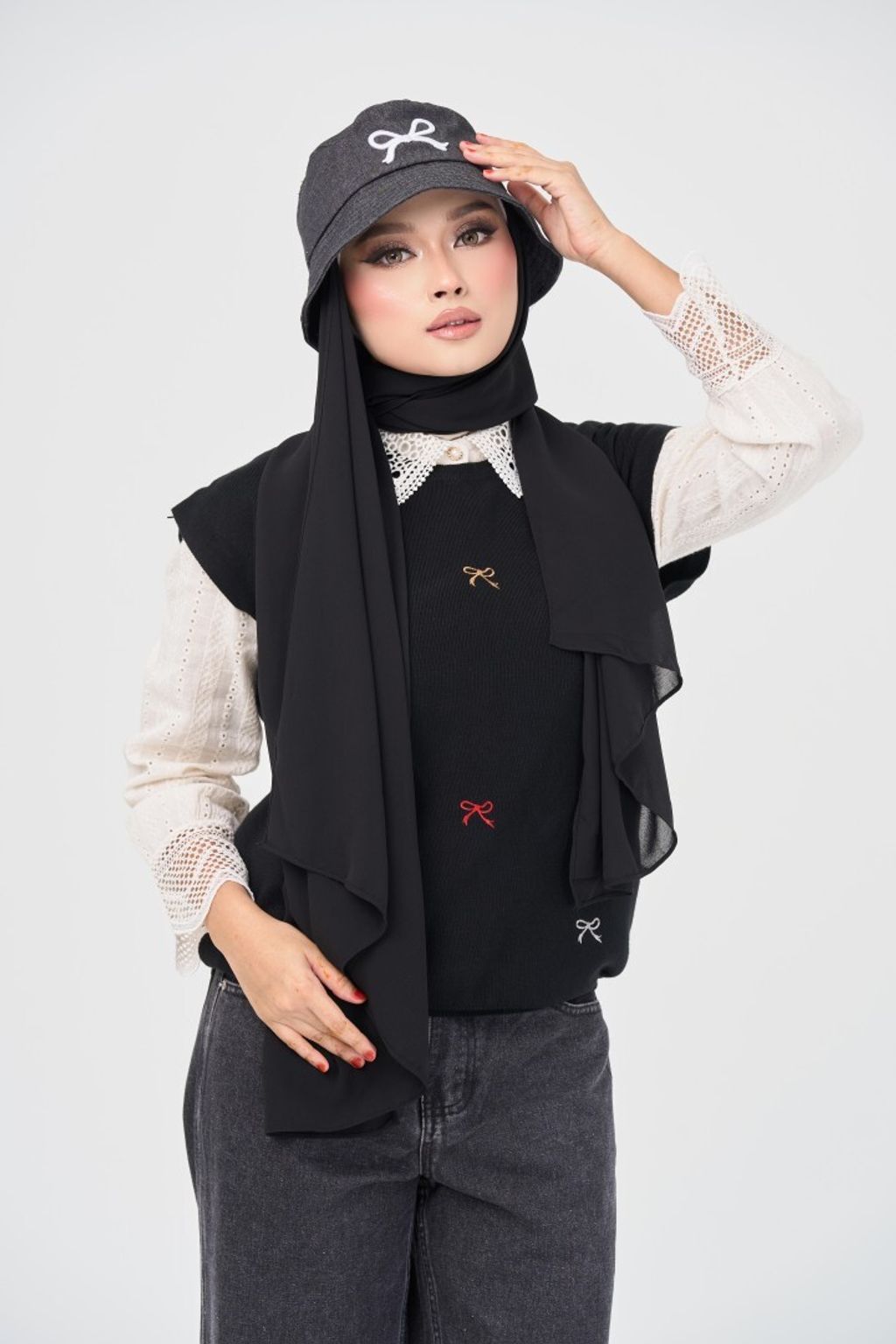 4.3 Denimea Hijab Hat - Noir