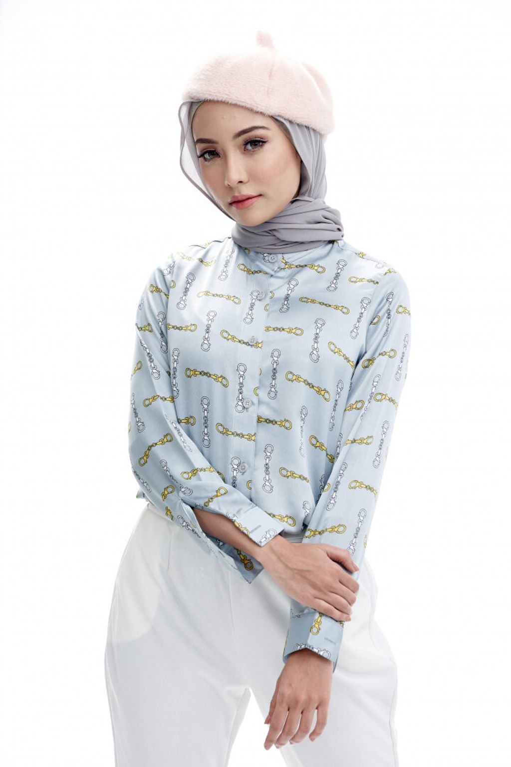 3. Amanda Baby Blue Blouse