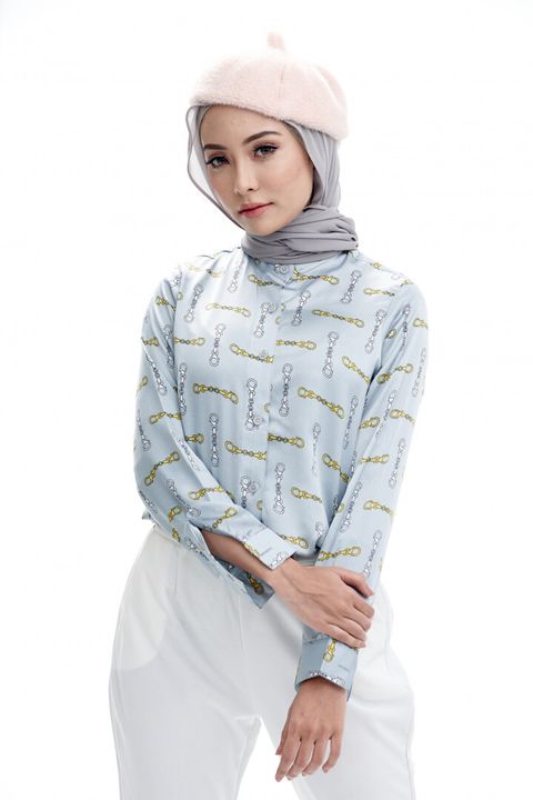 3. Amanda Baby Blue Blouse