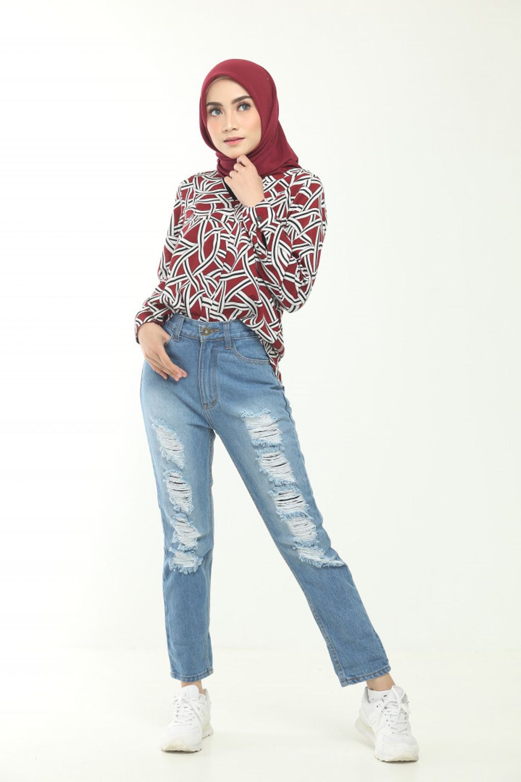 1.1 Sophea Maroon Blouse