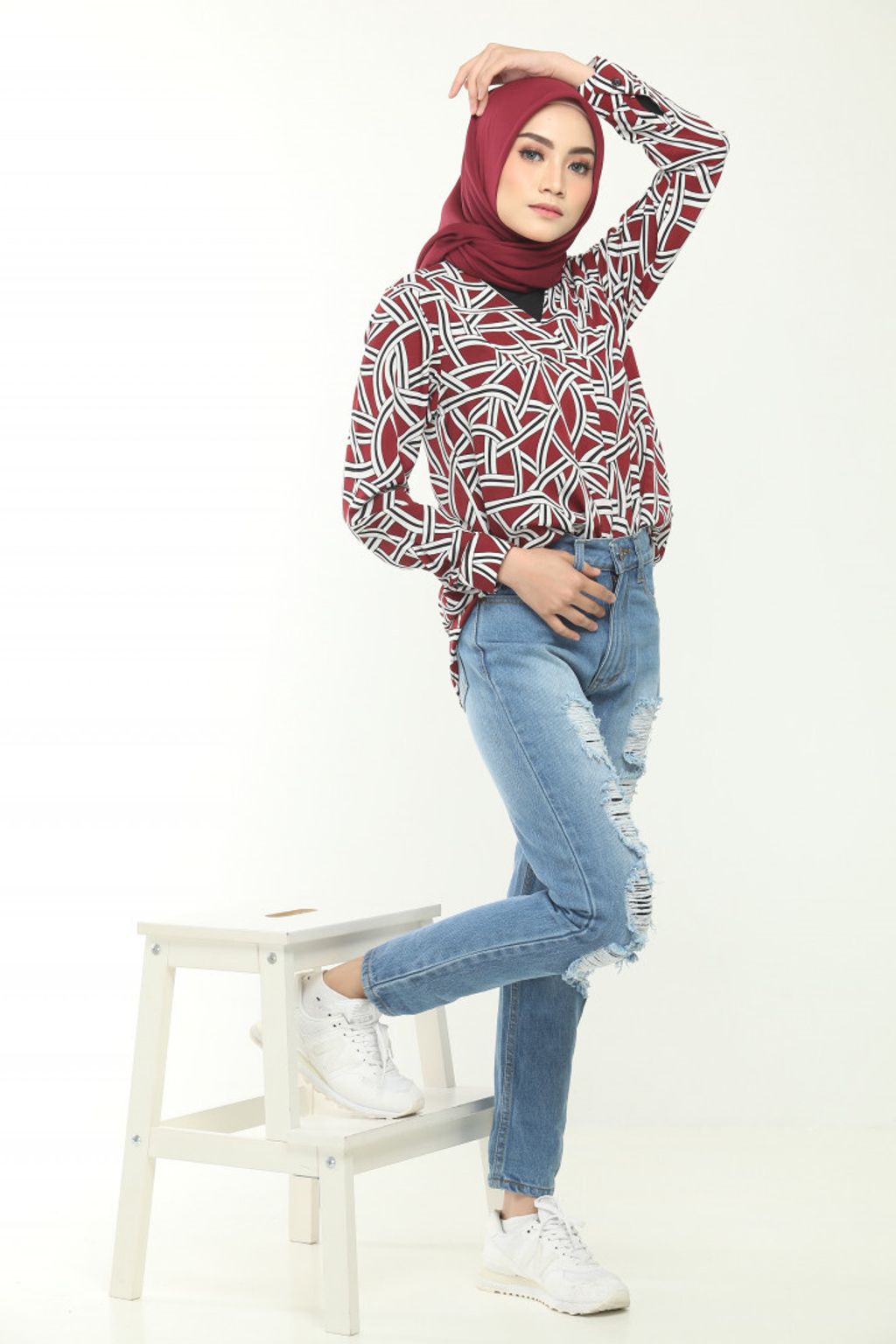 1.3 Sophea Maroon Blouse