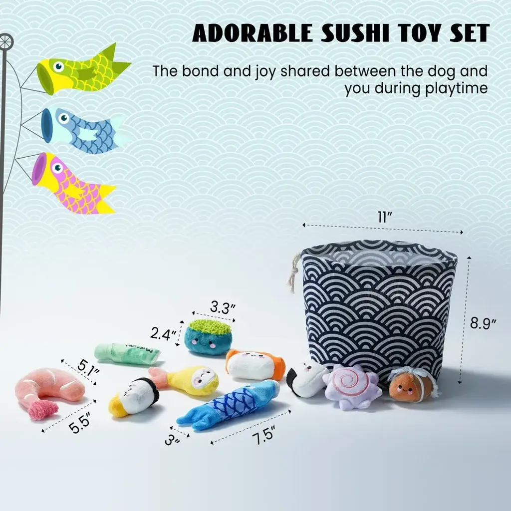 Nocciola 10 PCS Sushi Toys with a Bag 4