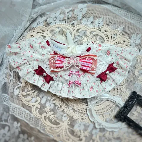 Sweet Heart Floral Lolita Scarf(Red)