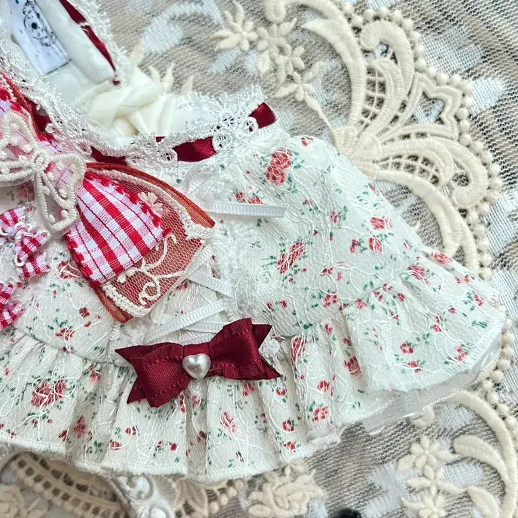 Sweet Heart Floral Lolita Scarf(Red)2