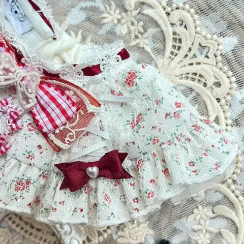 Sweet Heart Floral Lolita Scarf(Red)2