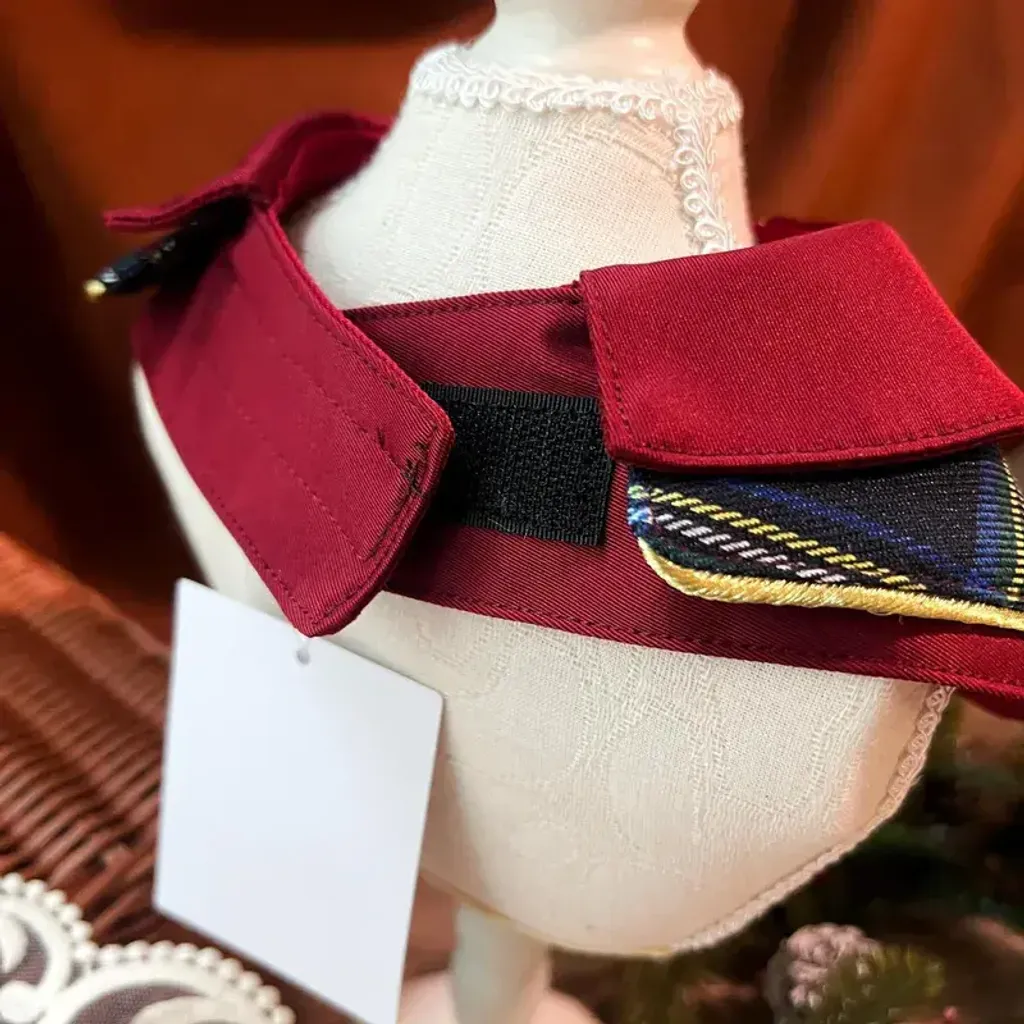 Classic Blue Red Plaid Coat Scarf 2