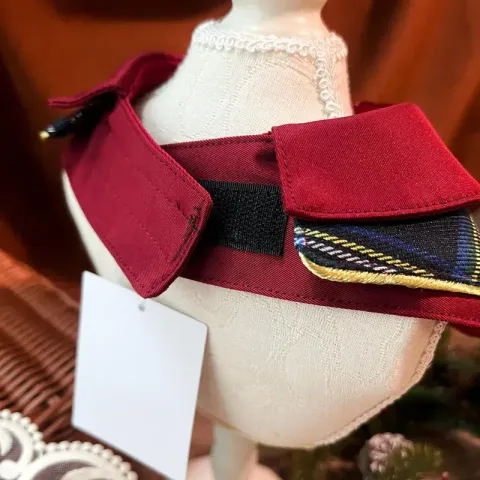 Classic Blue Red Plaid Coat Scarf 2