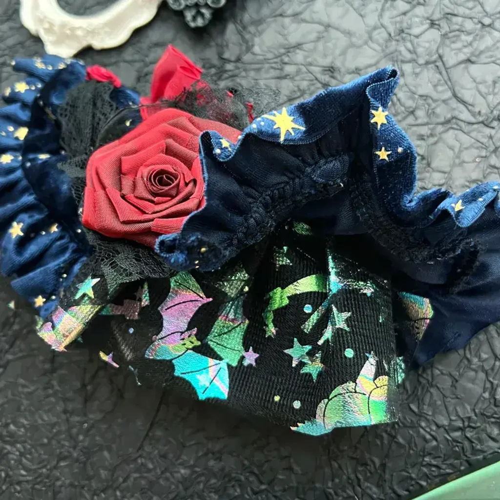 星空玫瑰伯爵夫人圍巾(深藍色) 2