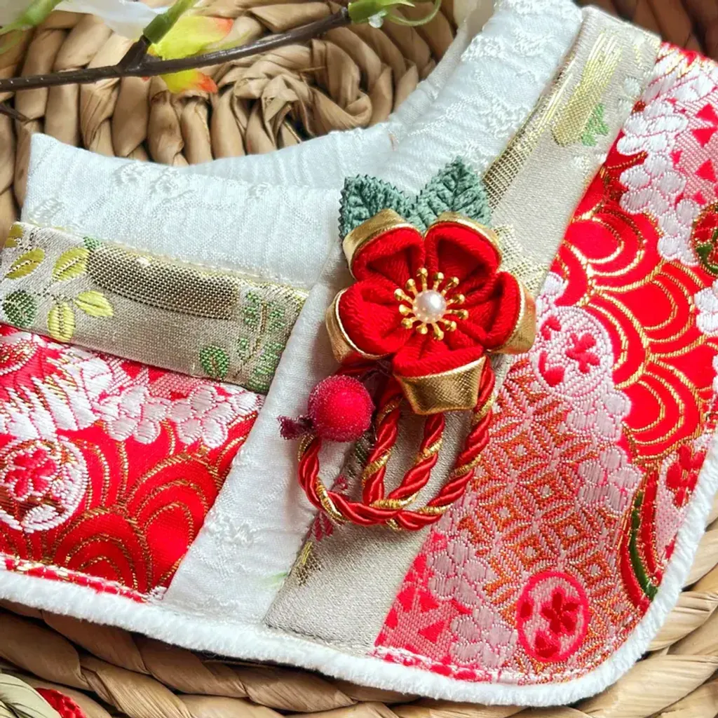 紅花和服領巾(紅色) 2