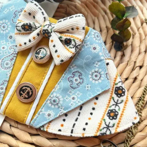 腰果花西裝圍巾(薑黃色) 2