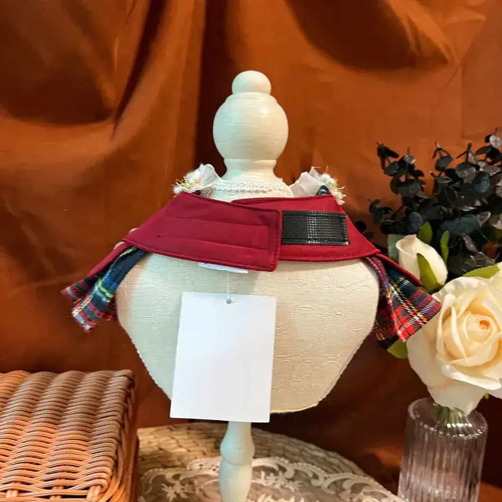 古典英倫格女裝圍巾(藍紅格) 3