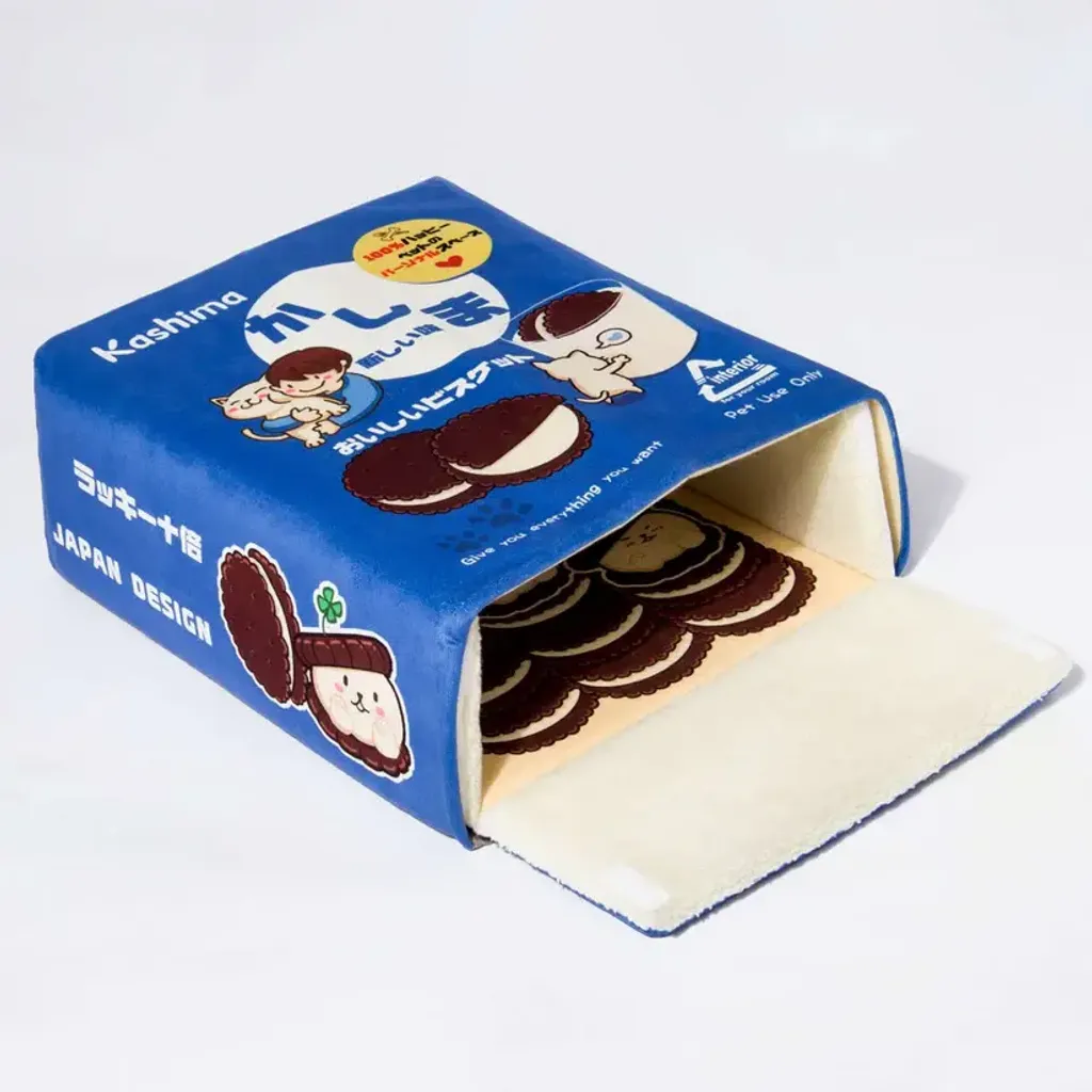 Kashima Biscuit Box Shaped Pet Bed blue 2