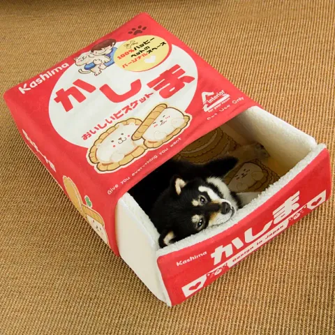 Kashima Biscuit Box Shaped Pet Bed red 3