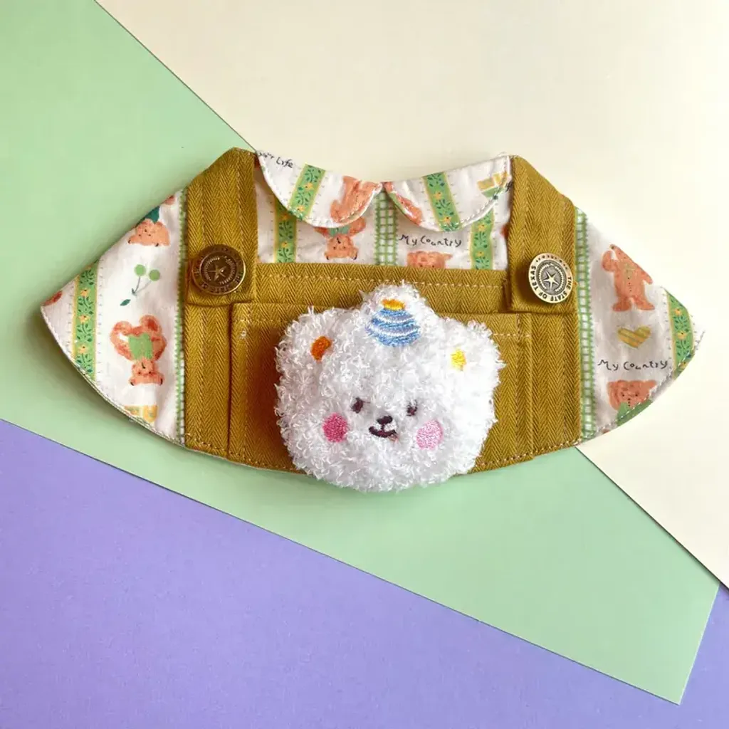 派對熊工人褲圍巾（清新綠色）