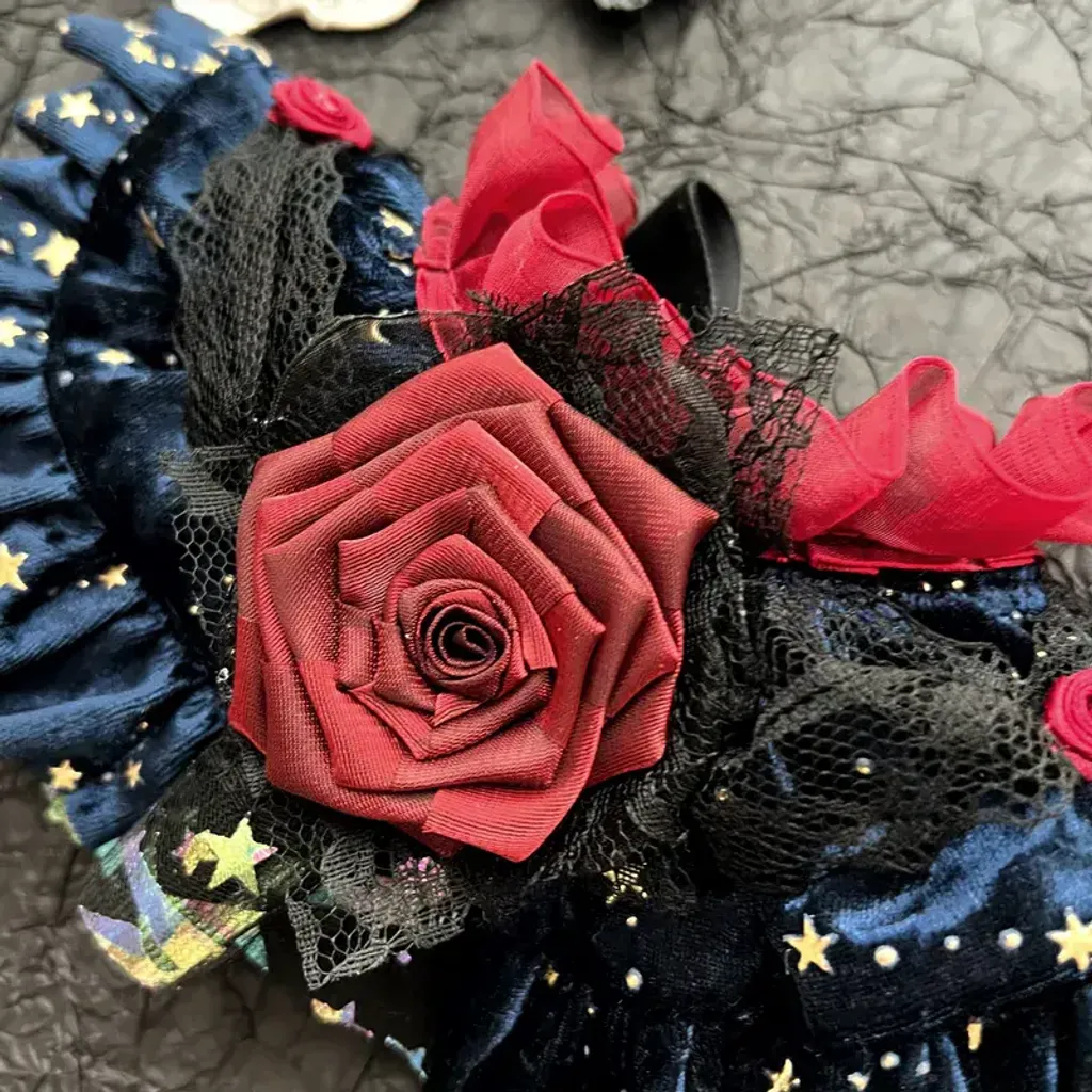 Royal Countess of Rose Scarf (With dark blue starry fabric) 2