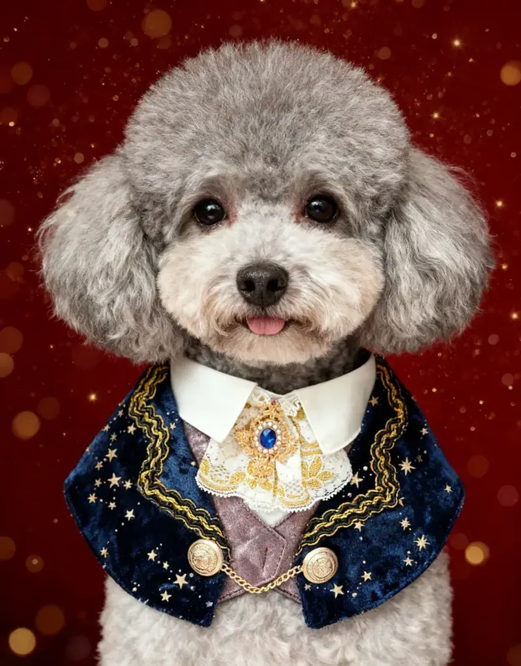 Royal Earl Scarf (With blue starry fabric)  4