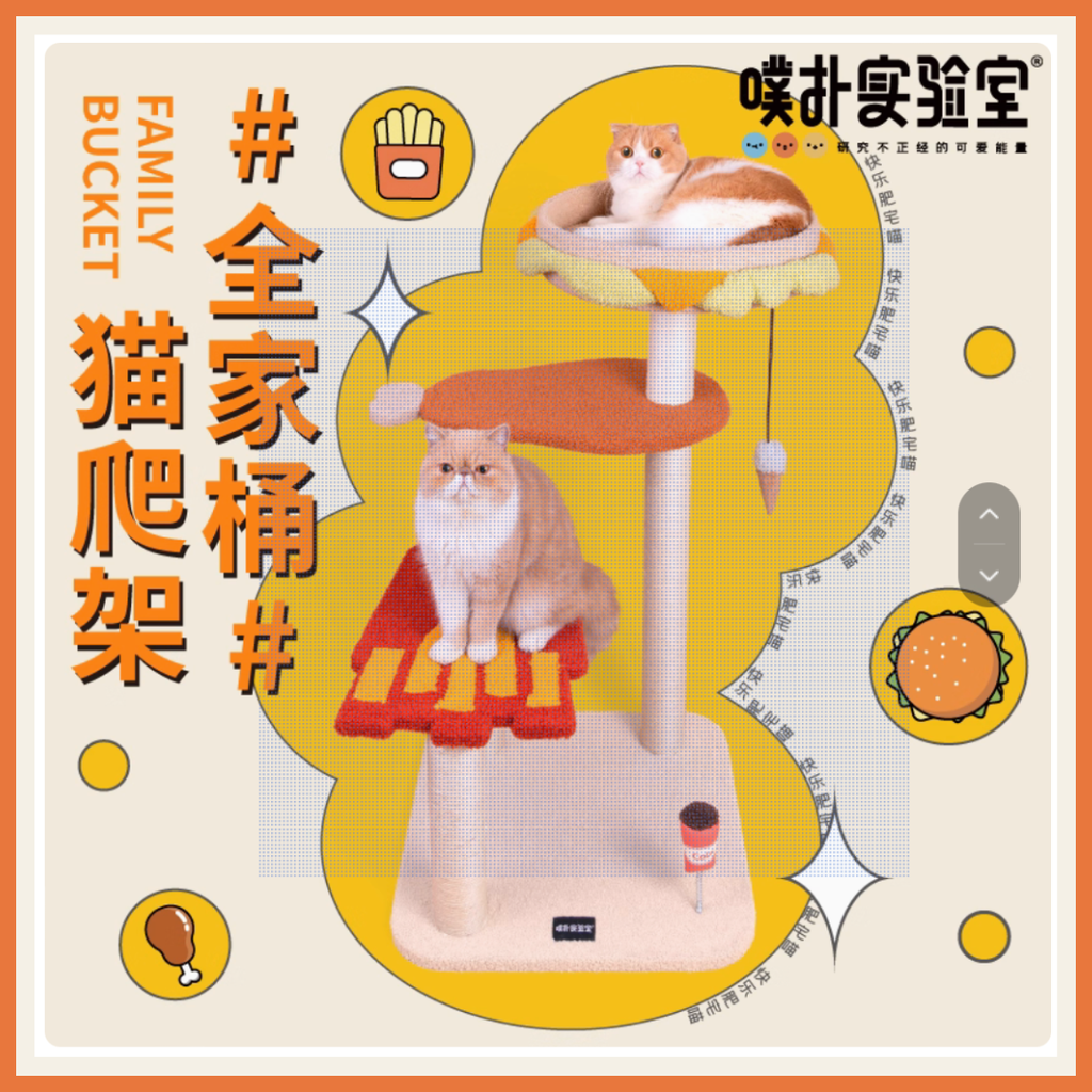 Family Bucket Cat Climbing Frame 1