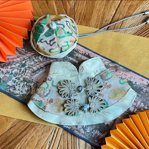 青龍龍袍圍巾（搭配淺金）