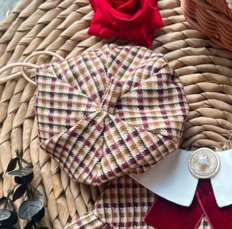 復古英倫畫家帽 (紅色)