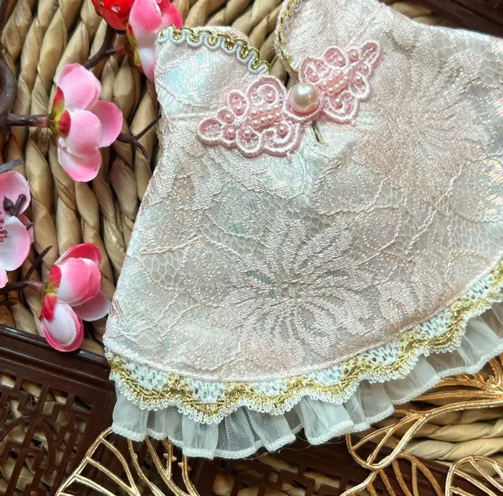 優雅蕾絲旗袍圍巾（粉紅色）2