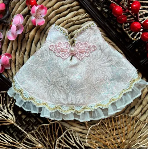 優雅蕾絲旗袍圍巾（粉紅色）1