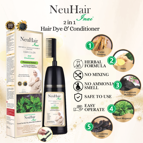 5 Bahan Semula Jadi dalam Pewarna Rambut Halal yang Melembutkan