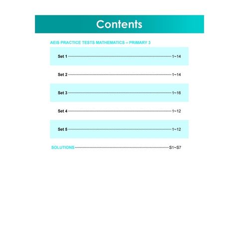 AEIS Practice Tests Mathematics for Primary Levels 2-5 | Revision ...