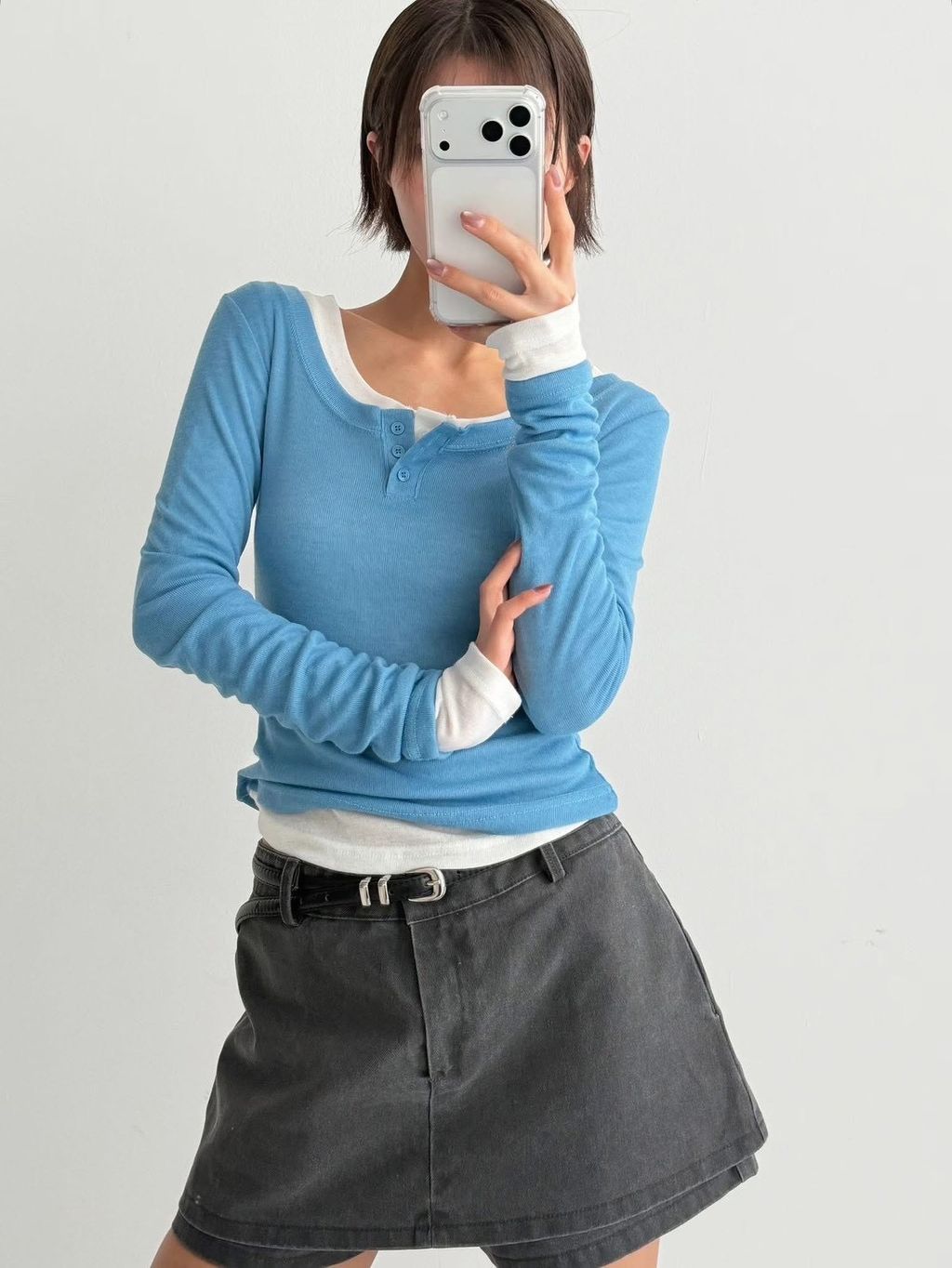 露不露肩顯瘦羅紋上衣3