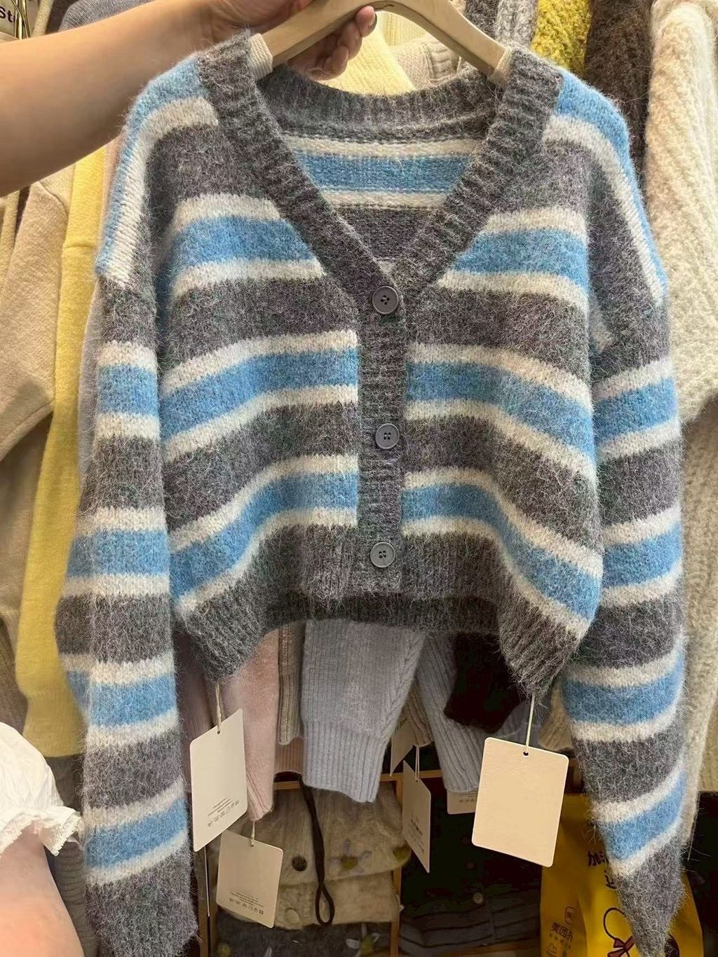 超可愛短版針織外套3