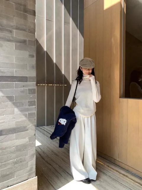 落地款修身休閒褲1