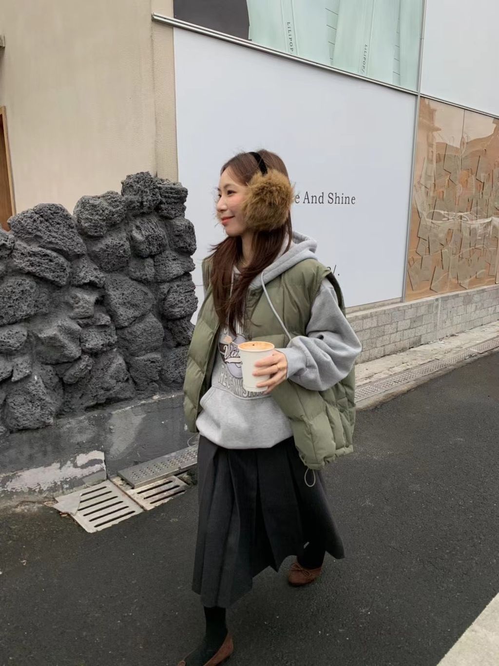 防風鋪棉側開釦背心2