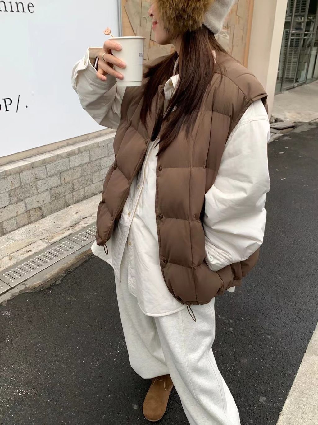 防風鋪棉側開釦背心6