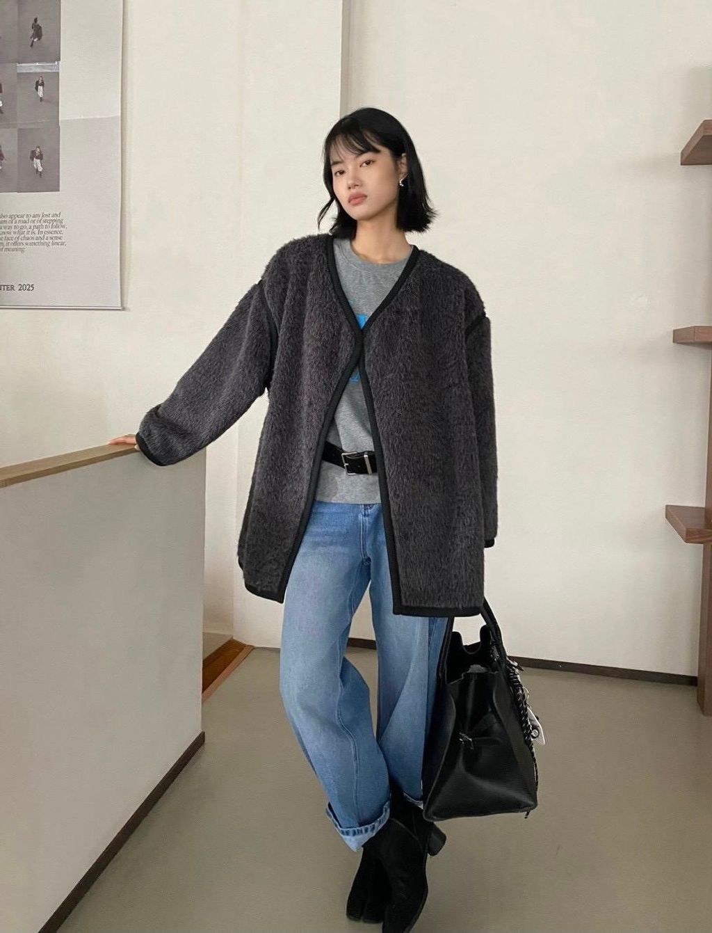 開襟毛毛外套5